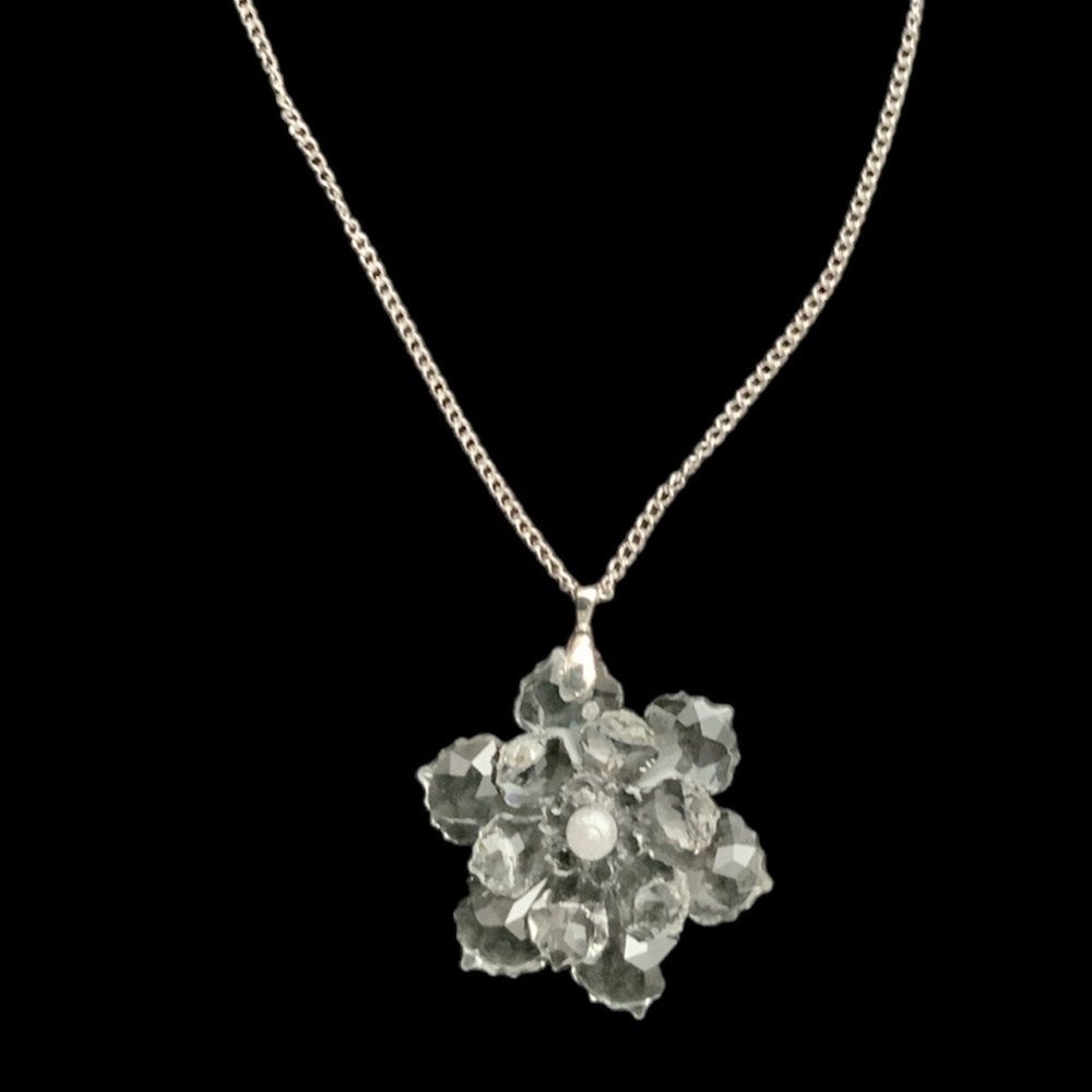 Handmade Resin Crystal Flower Pendant - new